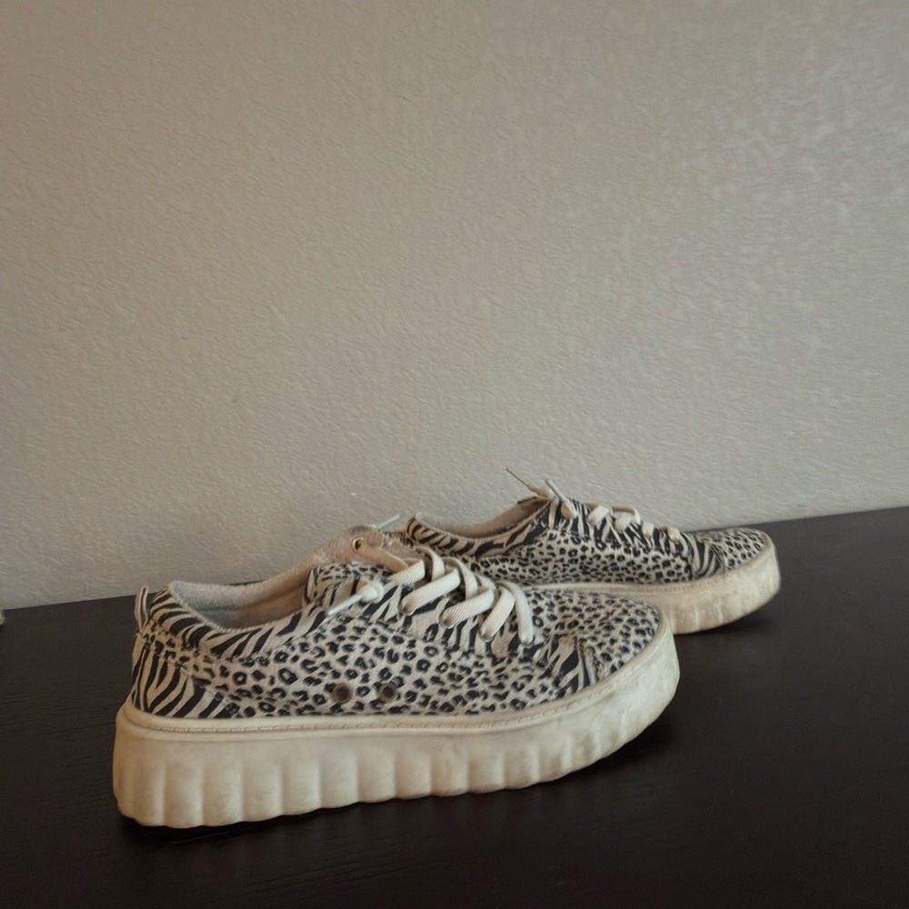 Roxy Zebra Print Sneakers - Black and White